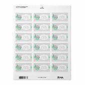 Groene, Witte en Grijze Olifant Baby shower Etiket (Full Sheet)