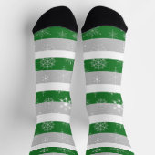 Groene witte en grijze strepen sokken (Top)