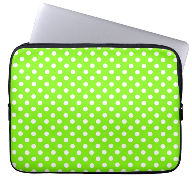 groene , witte en groene haarpunten laptop sleeve (Voorkant)