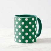 groene, witte en groene stippen mok (Voorkant rechts)
