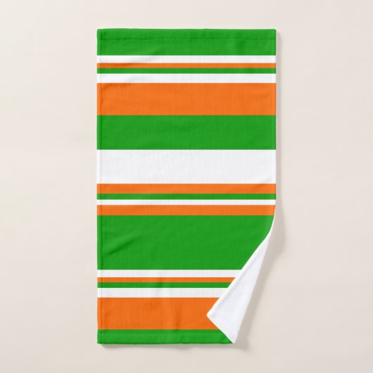 Groene, Witte en Oranje Strepen Bad Handdoek (Handdoek)