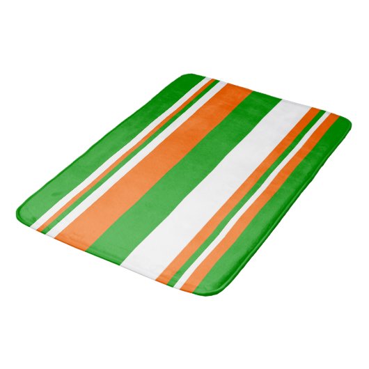 Groene, witte en Oranje strepen Badmat (Gekanteld)