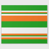 Groene, witte en Oranje strepen Cadeaupapier (Vlak)
