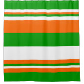 Groene, witte en Oranje strepen Douchegordijn (Voorkant)