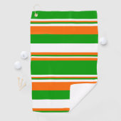 Groene, witte en Oranje strepen Golfhanddoek (Insitu)