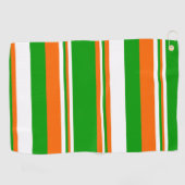 Groene, witte en Oranje strepen Golfhanddoek (Horizontaal)