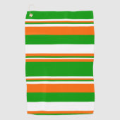Groene, witte en Oranje strepen Golfhanddoek (Voorkant)