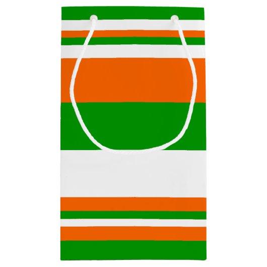 Groene, witte en Oranje strepen Klein Cadeauzakje (Achterkant)