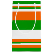 Groene, witte en Oranje strepen Klein Cadeauzakje (Voorkant)