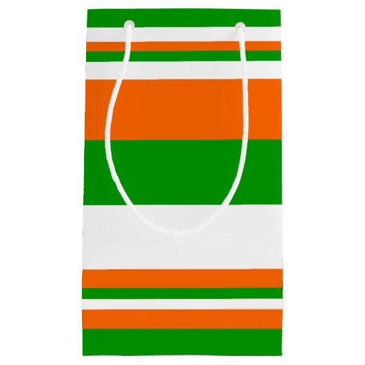 Groene, witte en Oranje strepen Klein Cadeauzakje (Voorkant)