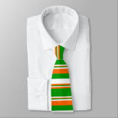Groene, witte en Oranje strepen Stropdas (Gebonden)
