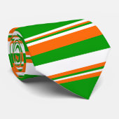Groene, witte en Oranje strepen Stropdas (Opgerold)