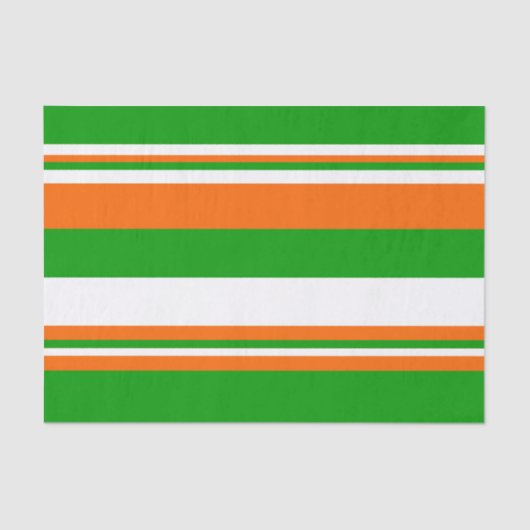 Groene, witte en Oranje strepen Tissuepapier (Voorkant)