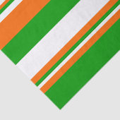 Groene, witte en Oranje strepen Tissuepapier (Detail)
