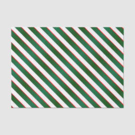 Groene, witte en rode diagonale strepen tissuepapier