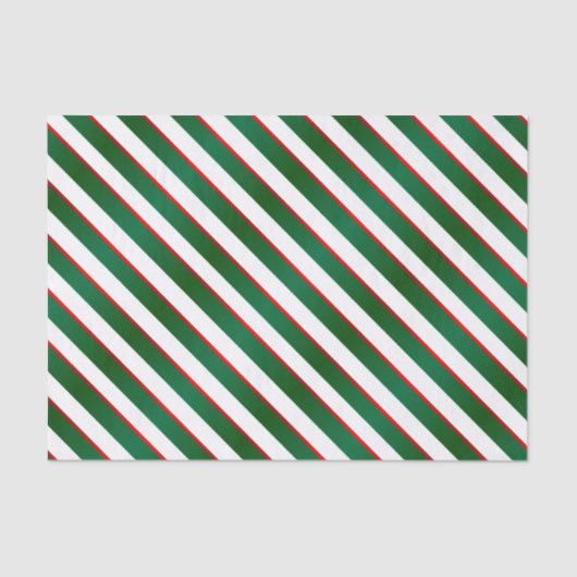 Groene, witte en rode diagonale strepen tissuepapier (Voorkant)