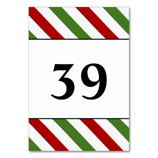 Groene, witte en rode gestreepte tafel Kaart (Voorkant)