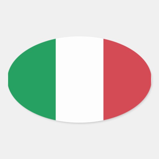 Groene witte en rode Italiaanse vlag Ovale Sticker (Voorkant)