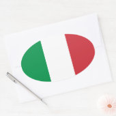 Groene witte en rode Italiaanse vlag Ovale Sticker (Envelop)