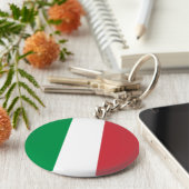 Groene witte en rode Italiaanse vlag Sleutelhanger (Zijkant)