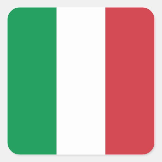 Groene witte en rode Italiaanse vlag Vierkante Sticker (Voorkant)