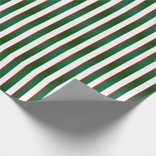 Groene, witte en rode kerstfeestdagen cadeaupapier (Hoek)