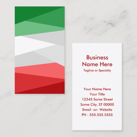 Groene witte en rode kleurenstapels visitekaartje (Voorkant / Achterkant)