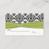 Groene, witte en zwarte Damask Plaatskaarten Plaatskaartje (Achterkant)