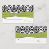 Groene, witte en zwarte Damask Plaatskaarten Plaatskaartje (Voorkant / Achterkant)