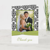 Groene, Witte en Zwarte Dank u Kaart met Foto (Voorkant)