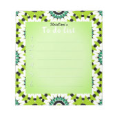 Groene witte en zwarte luis legant om lijst te doe notitieblok (Voorkant)