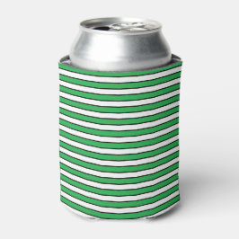 Groene, witte en zwarte strepen blikjeskoeler