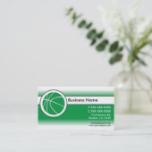 Groene witte fade basketbal visitekaartjes (Staand voorkant)