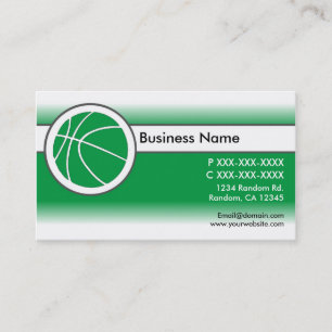 Groene witte fade basketbal visitekaartjes