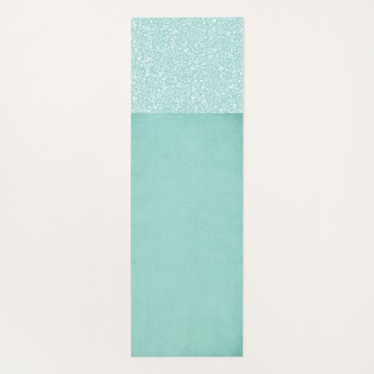 Groene witte Floral Pastel Trendy Monogram Yogamat (Achterkant)