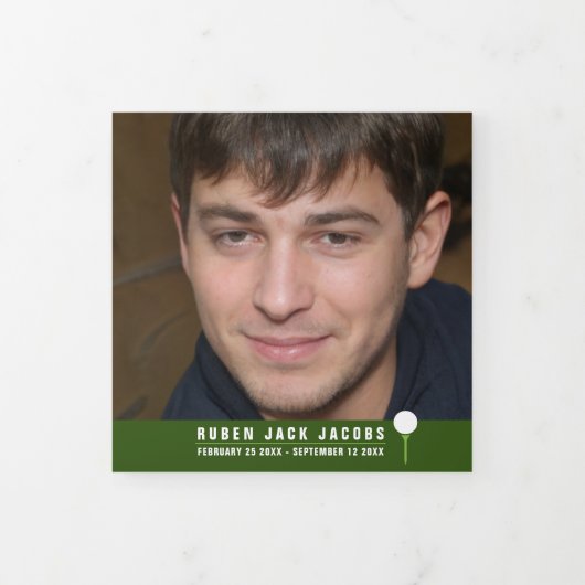 Groene witte Funeral-service golfer op maat foto's Drieluik Programma (Cover)