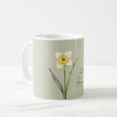 Groene Witte Gele Narcis Bloem Koffiemok (Voorkant links)