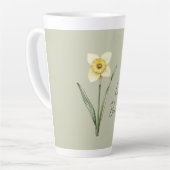 Groene Witte Gele Narcis Bloem Latte Mok (Linkerhoek)