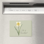 Groene Witte Gele Narcis Bloem Magneet (Insitu (Vaatwasser))