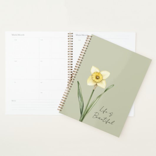 Groene Witte Gele Narcis Bloem Planner (Display)