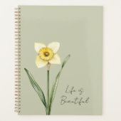 Groene Witte Gele Narcis Bloem Planner (Voorkant)