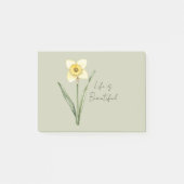 Groene Witte Gele Narcis Bloem Post-it® Notes (Voorkant)