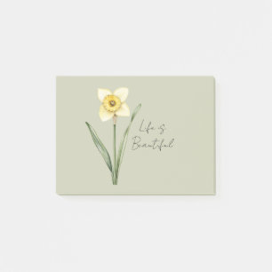 Groene Witte Gele Narcis Bloem Post-it® Notes