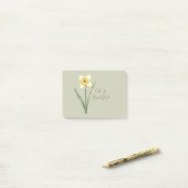 Groene Witte Gele Narcis Bloem Post-it® Notes (Op bureau)