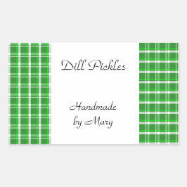 Groene Witte Geruite Aangepaste Recept Stickers