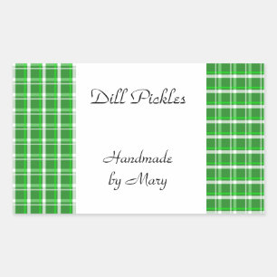 Groene Witte Geruite Aangepaste Recept Stickers