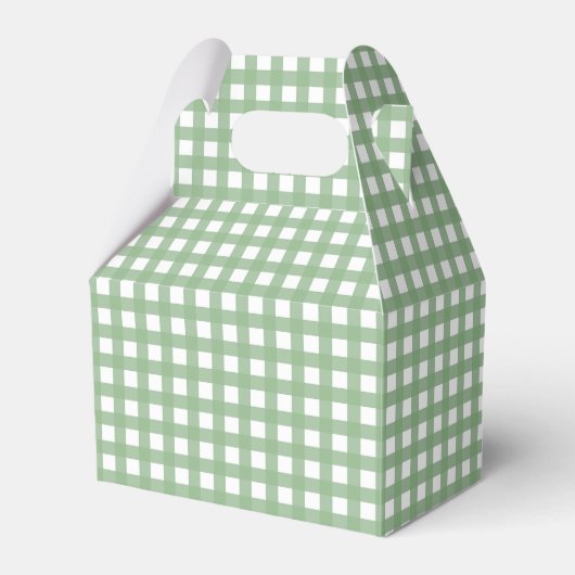 Groene & Witte Geruite Gable Favor Gift Box Bedankdoosjes (Voorkant Zijde)