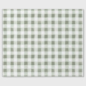 Groene Witte Geruite Strepen Verjaardag Cadeaupapier (Vlak)