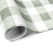 Groene Witte Geruite Strepen Verjaardag Cadeaupapier (Rol Hoek)