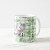Groene Witte Geruite Strepen Witte Kookmuts Koffiemok (Voorkant rechts)